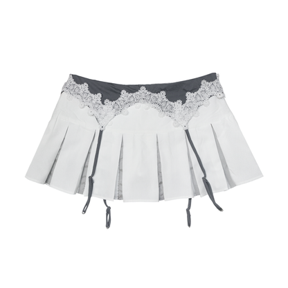 garter layered pleated skirt