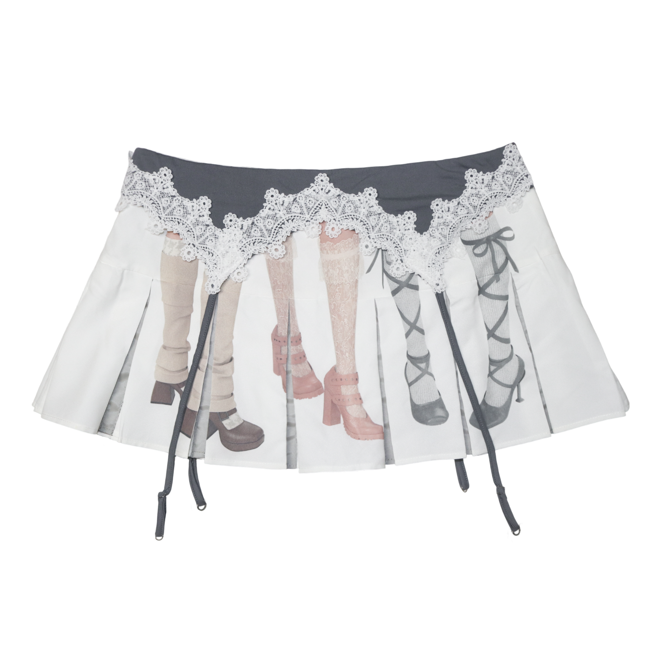 garter layered pleated skirt