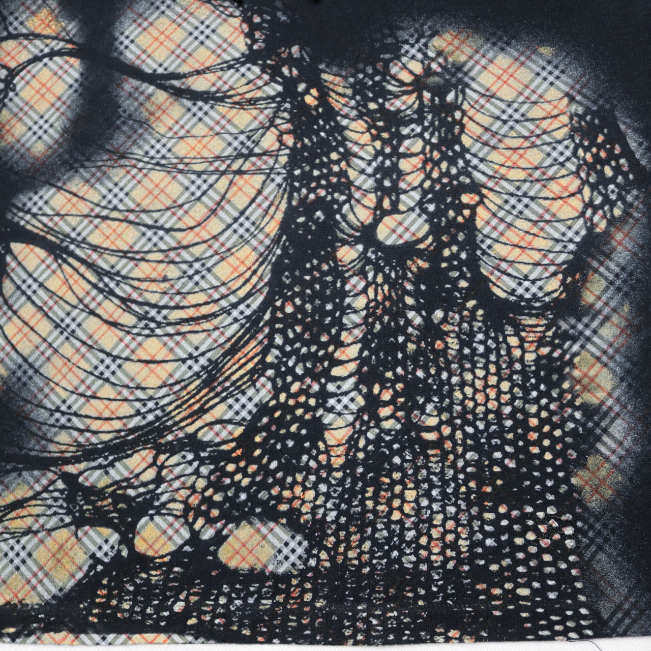 reworked Burberry nova check print top