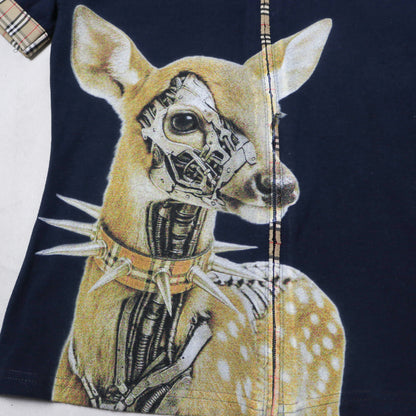 reworked Burberry zip up top