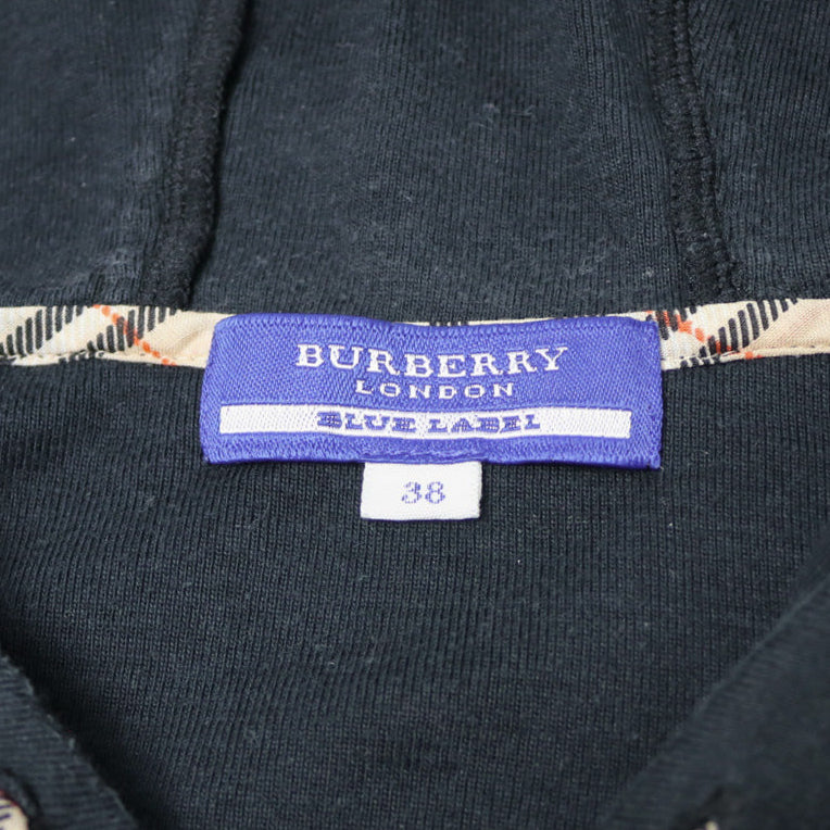 reworked Burberry fur trim zip hoodie - Size 38