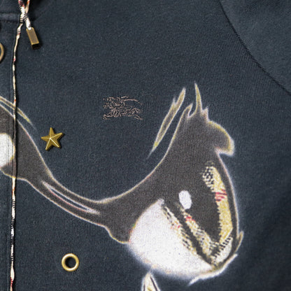 reworked Burberry fur trim zip hoodie - Size 38