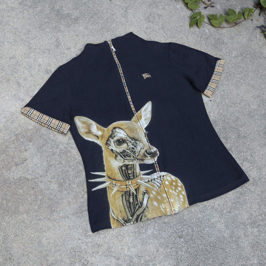 reworked Burberry zip up top