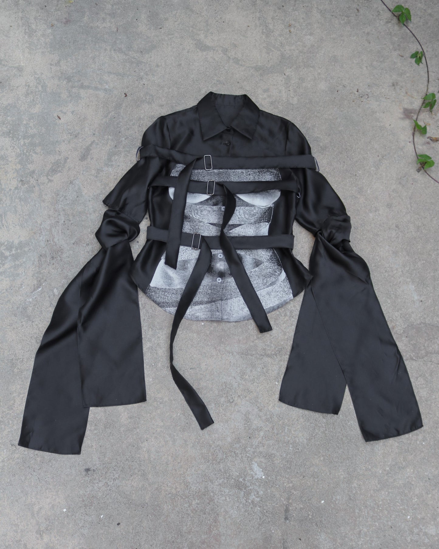 bondage torso print shirt