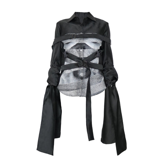 bondage torso print shirt