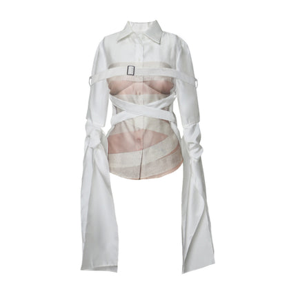 bondage torso print shirt