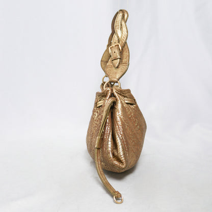 Miu Miu metallic distressed leather hobo bag