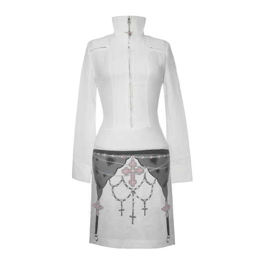 garter print bodycon dress