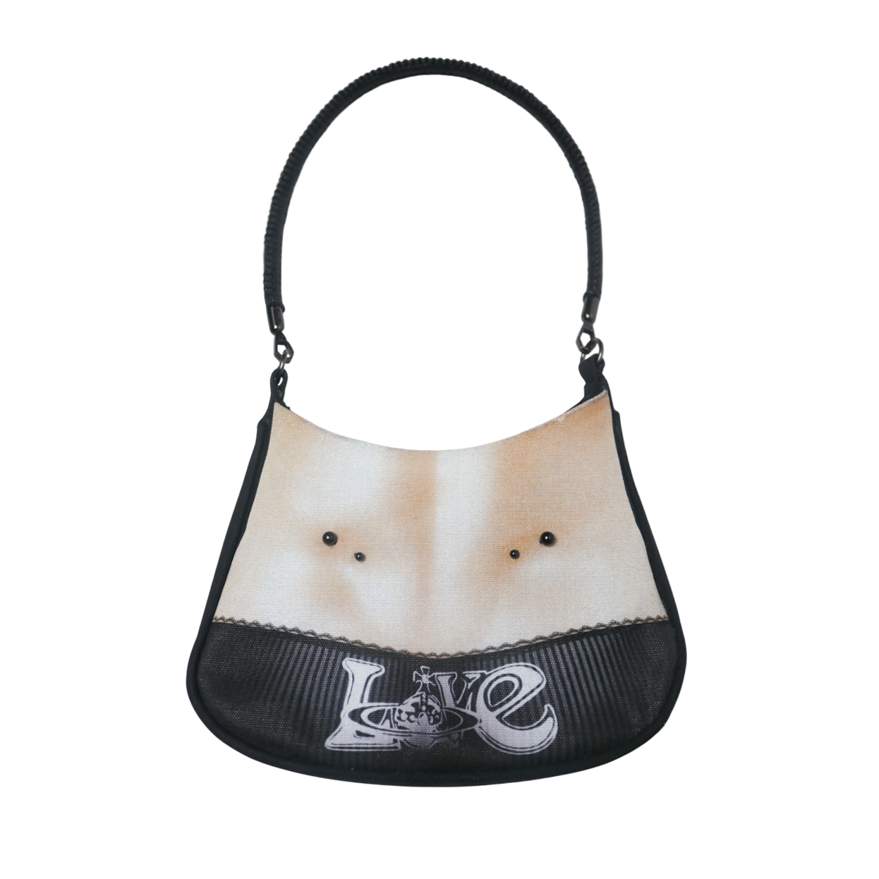 1 of 1 pierced torso print baguette bag