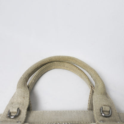 Prada canvas frame bowling bag