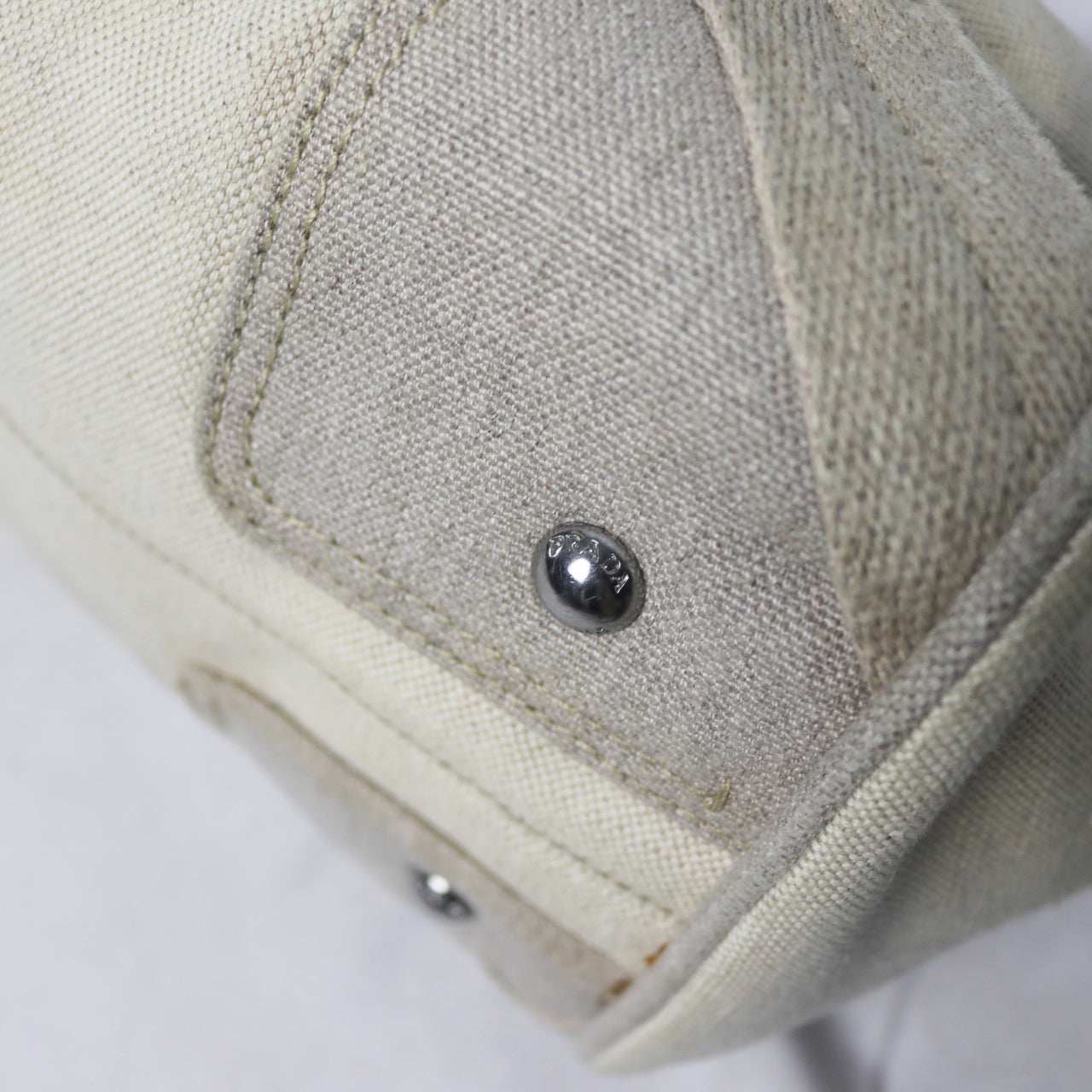 Prada canvas frame bowling bag