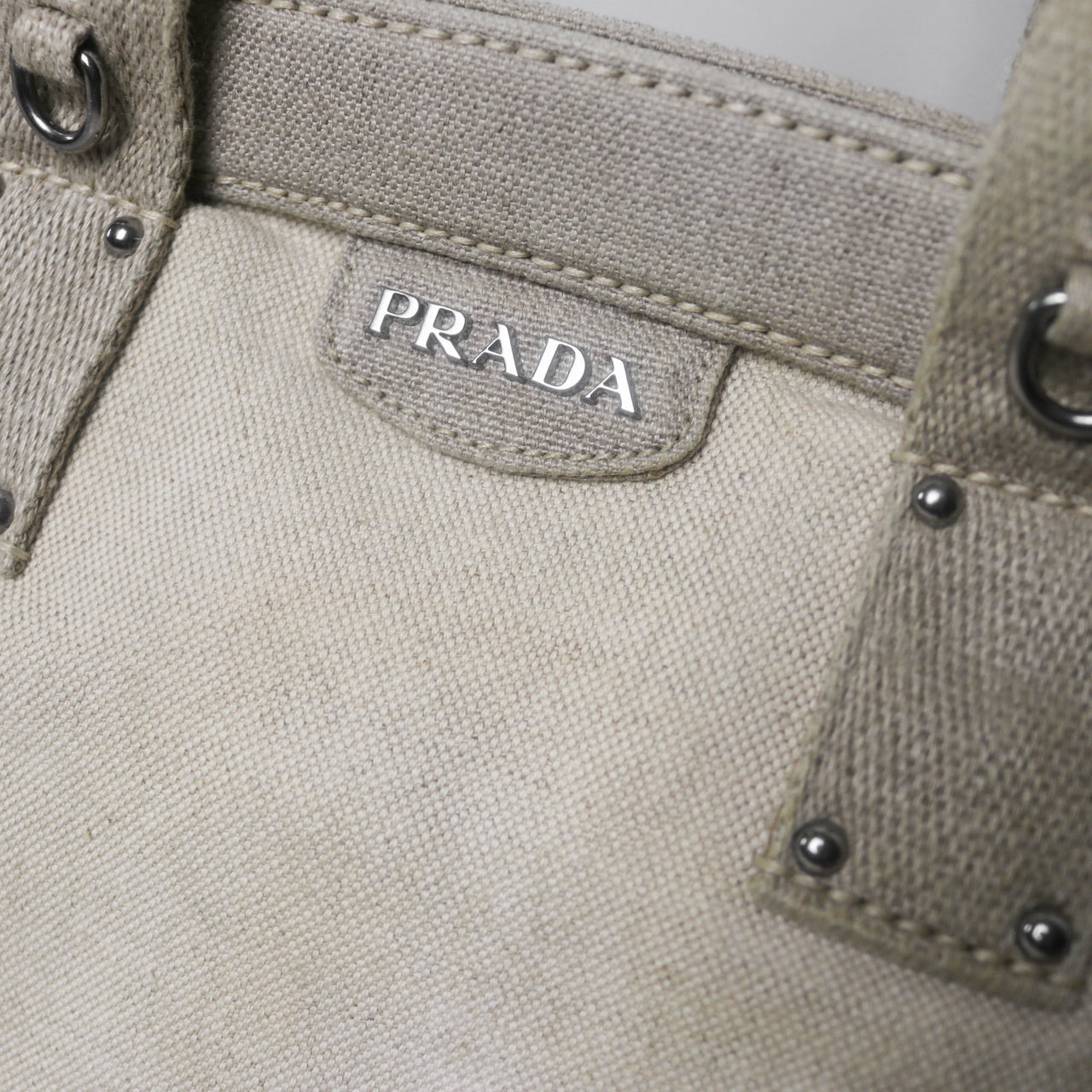 Prada canvas frame bowling bag