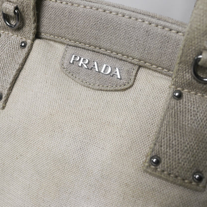 Prada canvas frame bowling bag