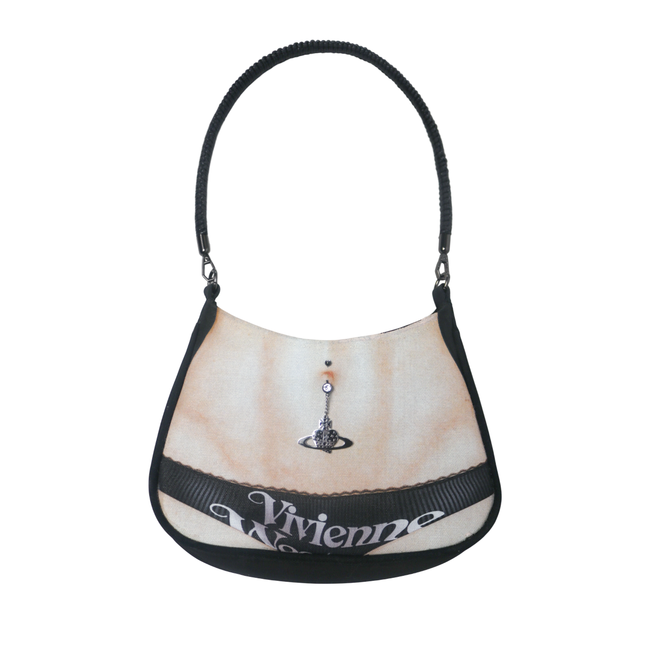 1 of 1 pierced torso print baguette bag