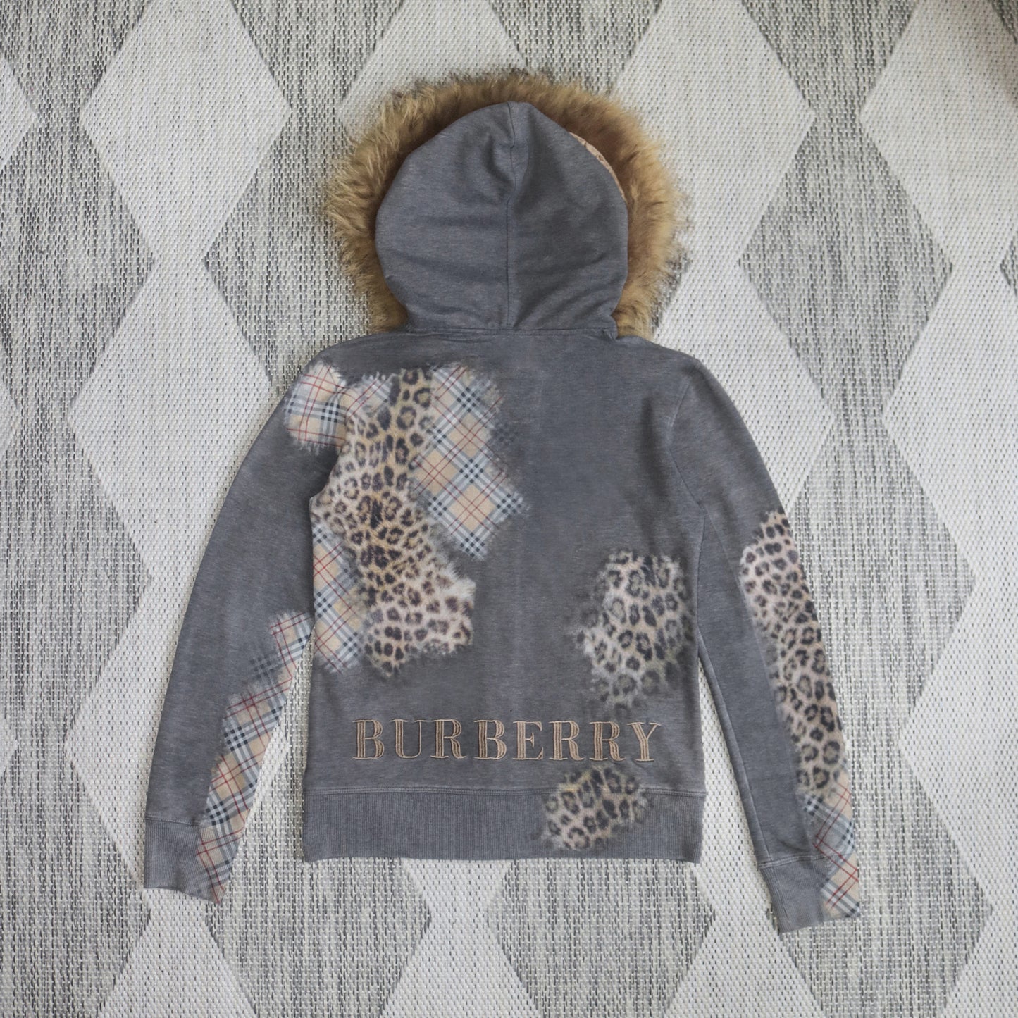 reworked Burberry hoodie and skirt set - Size S/M