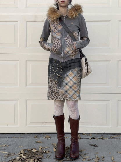 reworked Burberry hoodie and skirt set - Size S/M