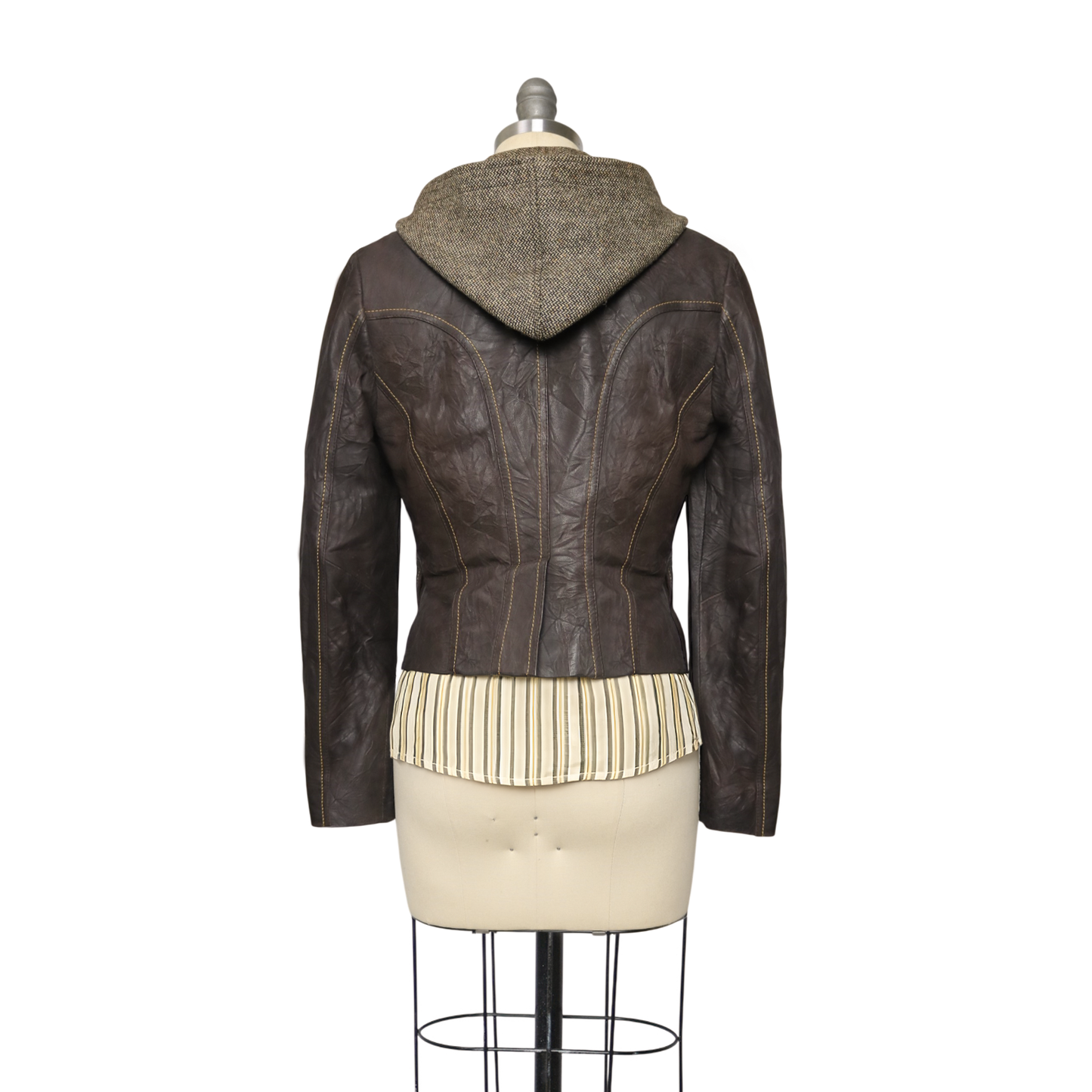 reworked veg tan leather jacket - Size M