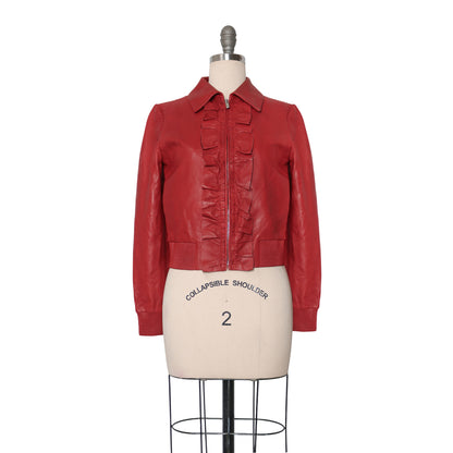 Miu Miu leather biker jacket - Size 38