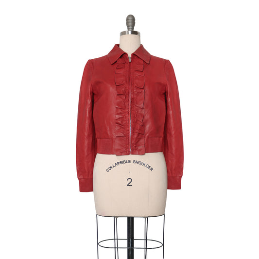 Miu Miu leather biker jacket - Size 38