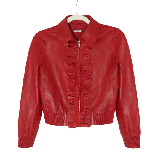 Miu Miu leather biker jacket - Size 38