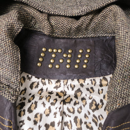 reworked veg tan leather jacket - Size M