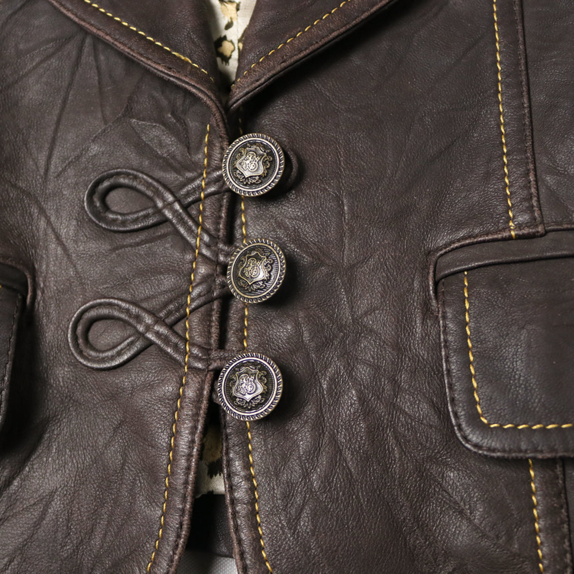 reworked veg tan leather jacket - Size M