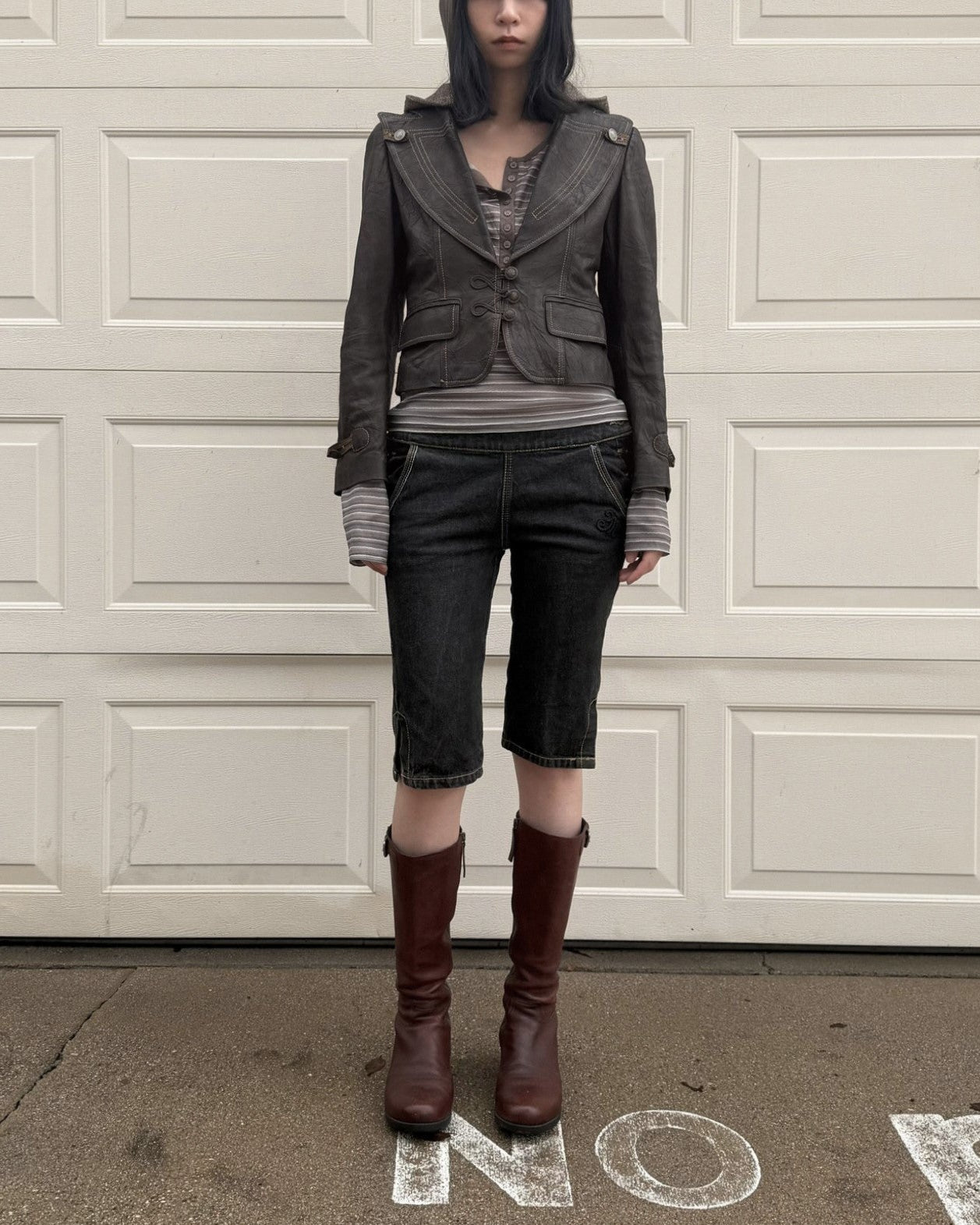 reworked veg tan leather jacket - Size M