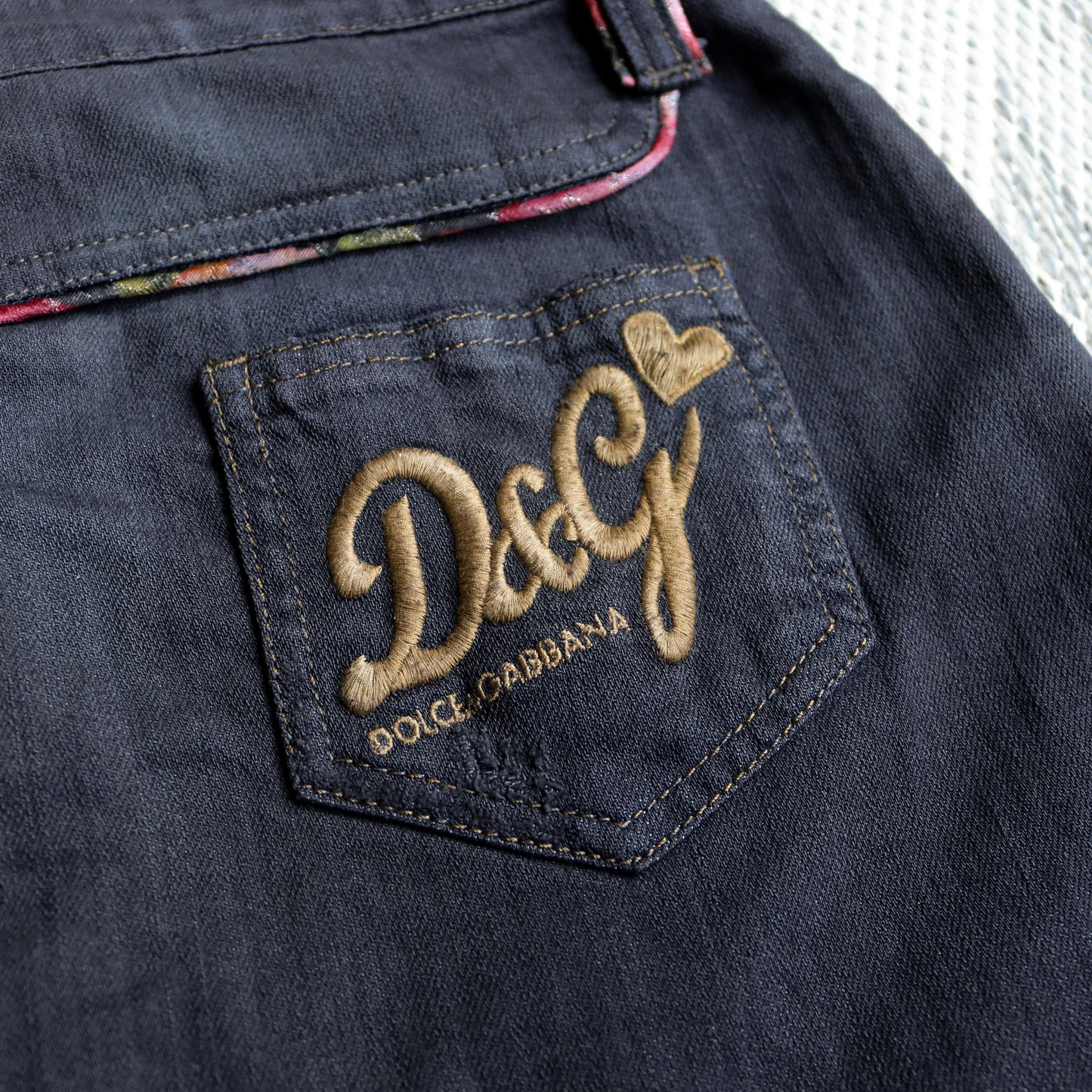 reworked Dolce & Gabbana denim skirt - Size 28
