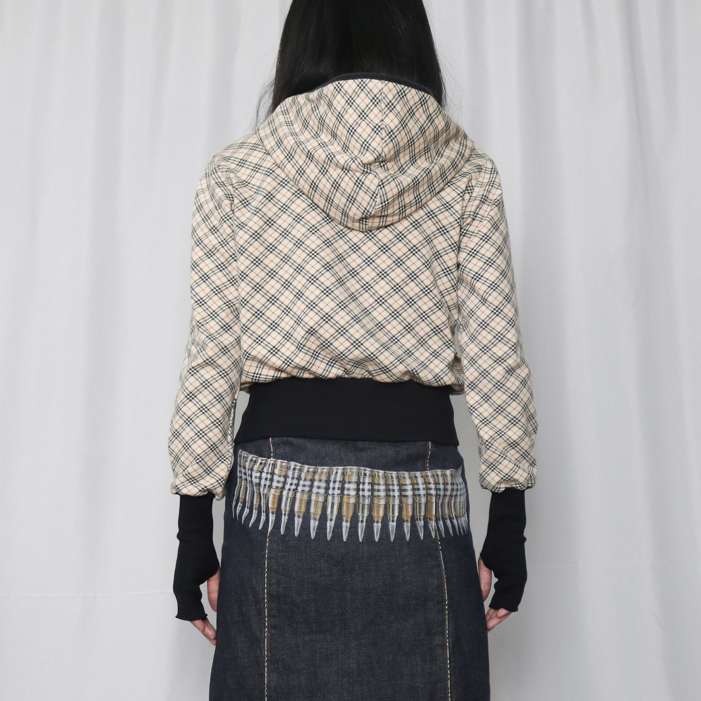 reworked Burberry zip-up hoodie - Size M
