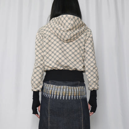 reworked Burberry zip-up hoodie - Size M