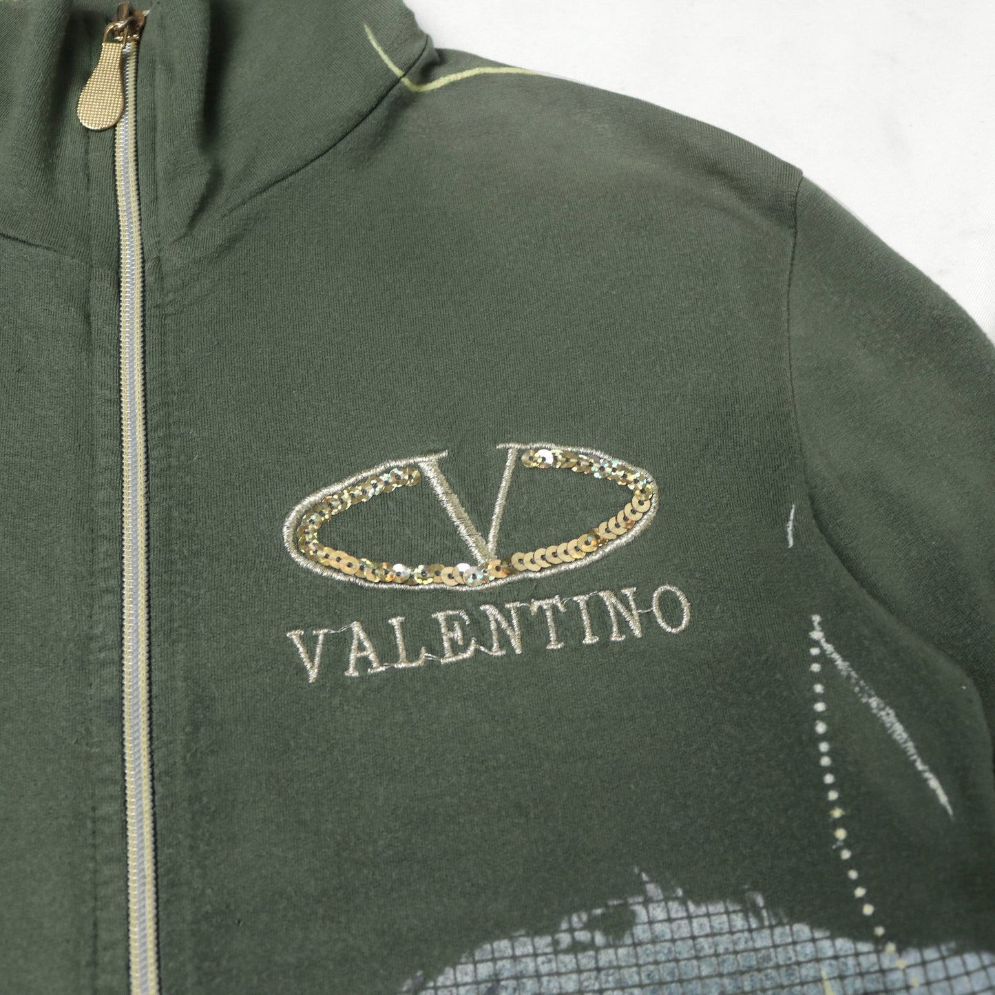 reworked Valentino zip-up top - Size S