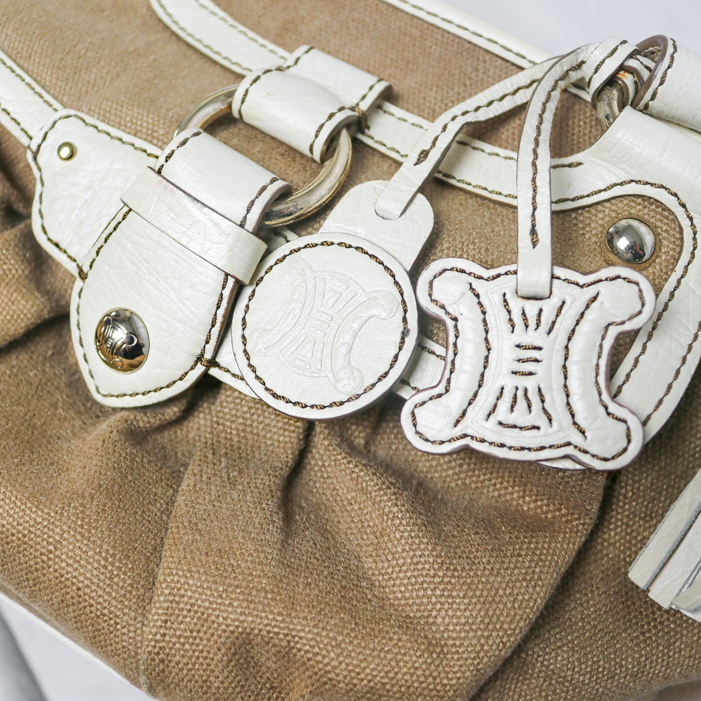 Celine leather trim canvas Boogie bag
