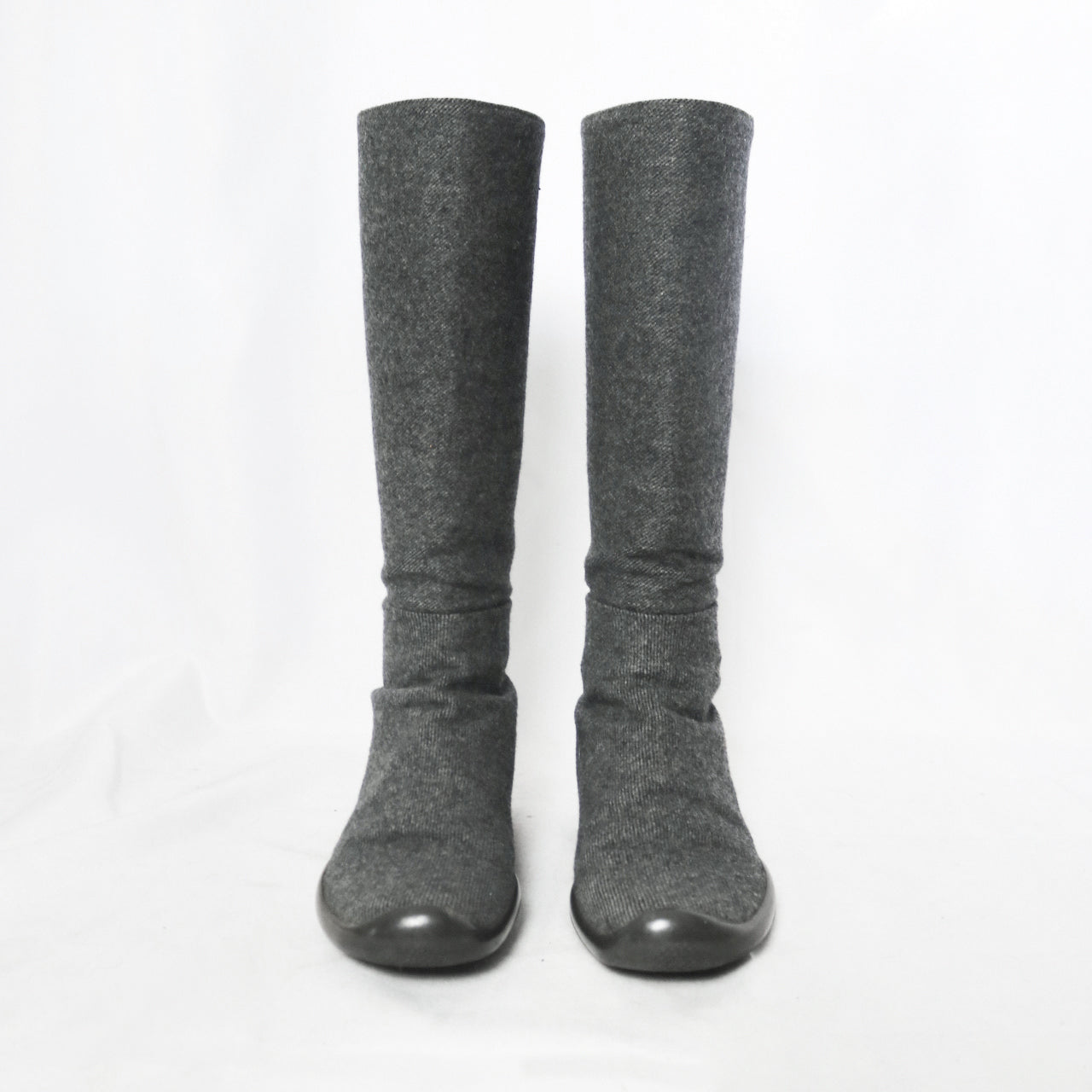 00s Prada wool twill knee high boots – Size 37