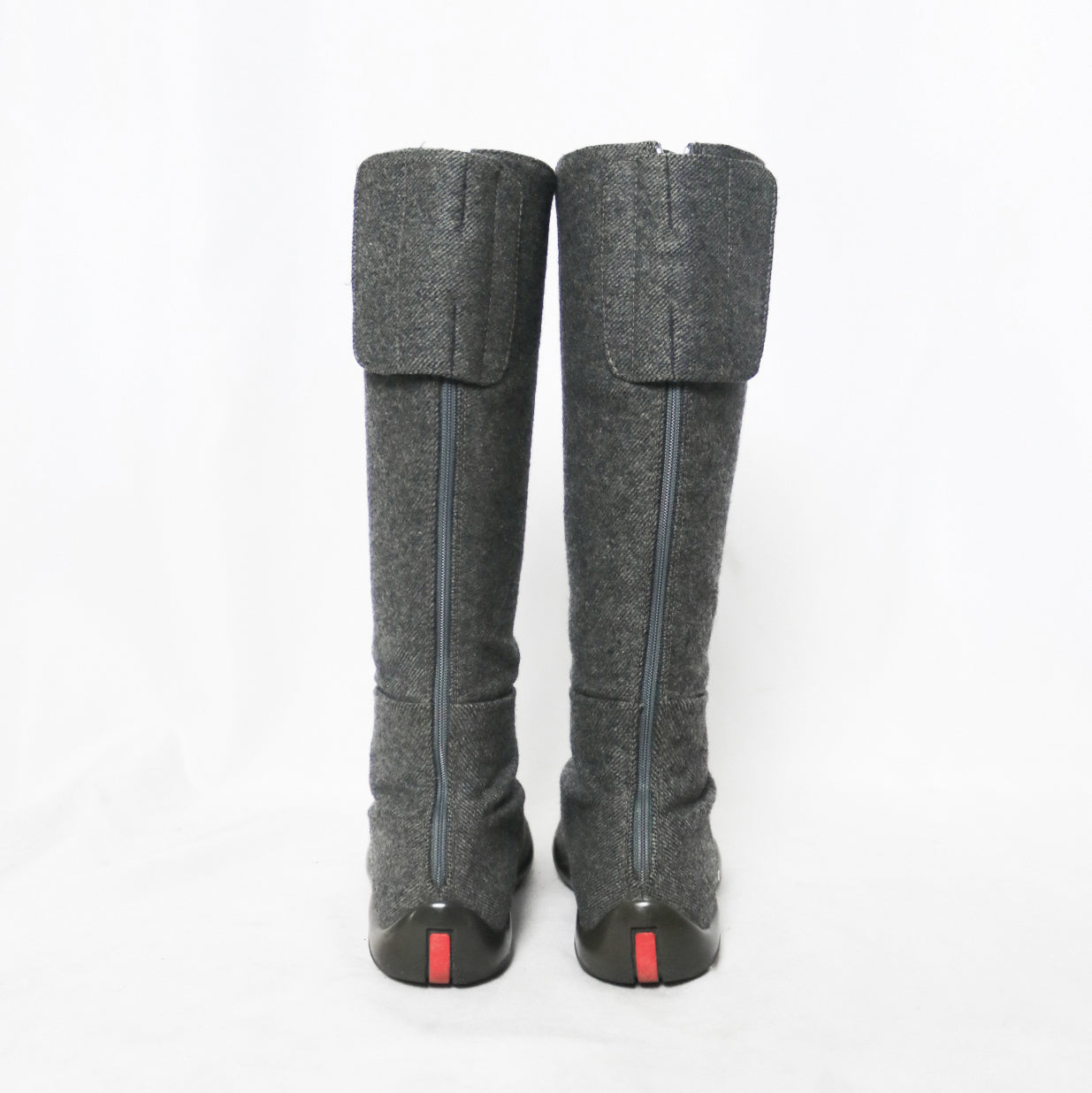 00s Prada wool twill knee high boots – Size 37