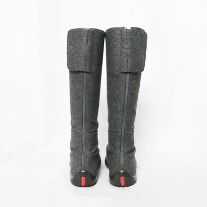00s Prada wool twill knee high boots – Size 37