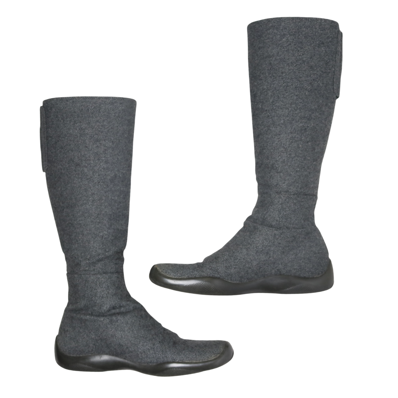00s Prada wool twill knee high boots – Size 37
