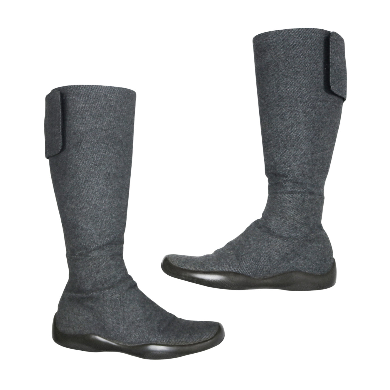 00s Prada wool twill knee high boots – Size 37