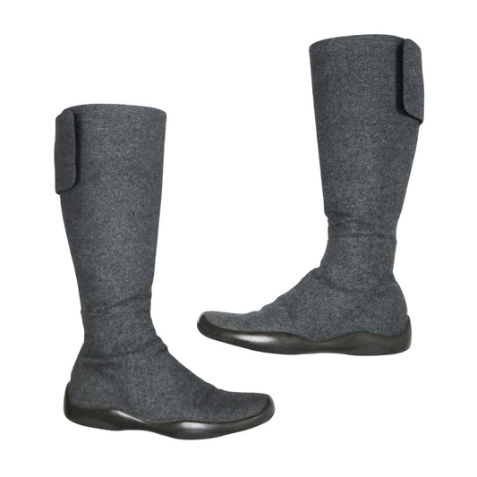 00s Prada wool twill knee high boots – Size 37