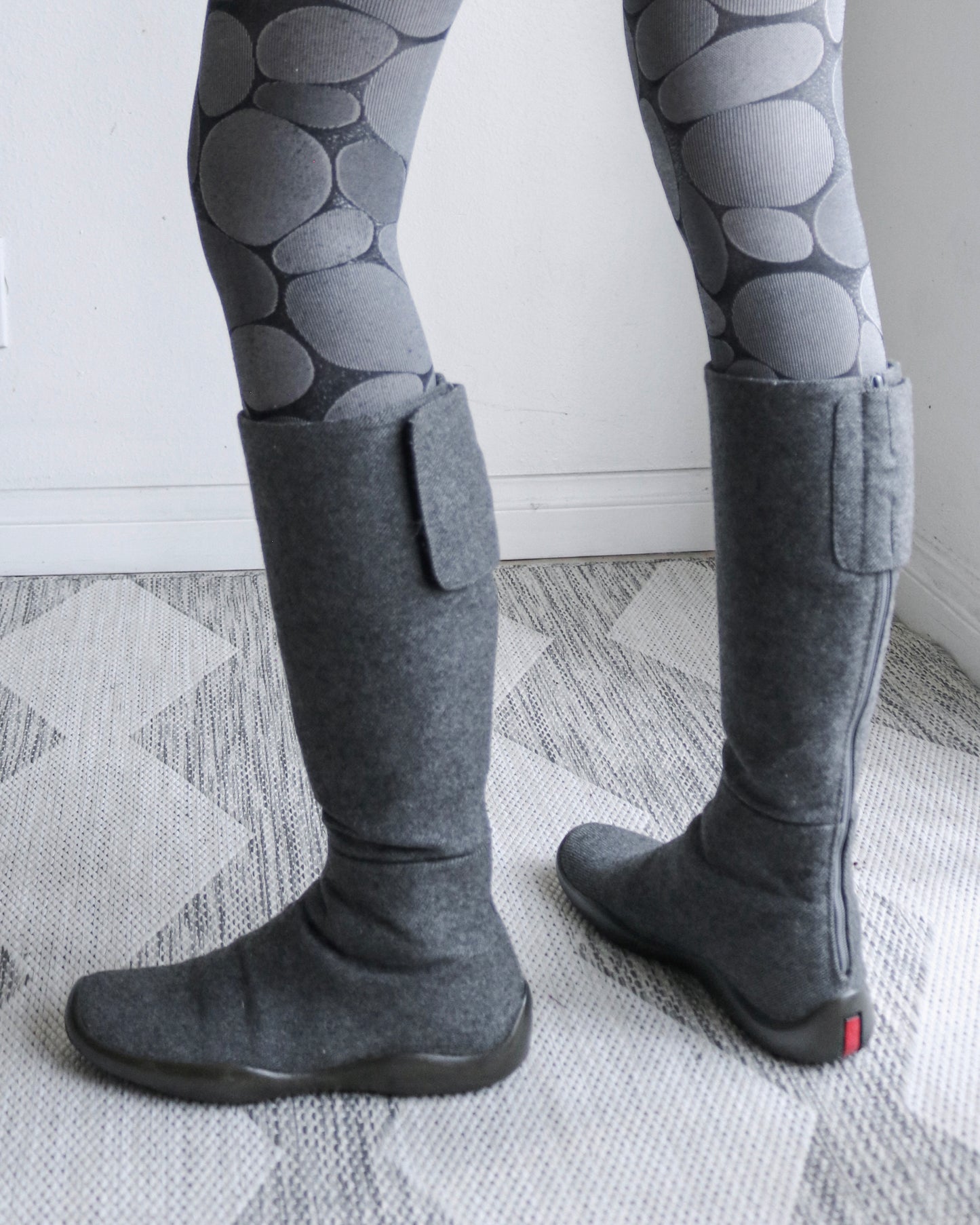 00s Prada wool twill knee high boots – Size 37
