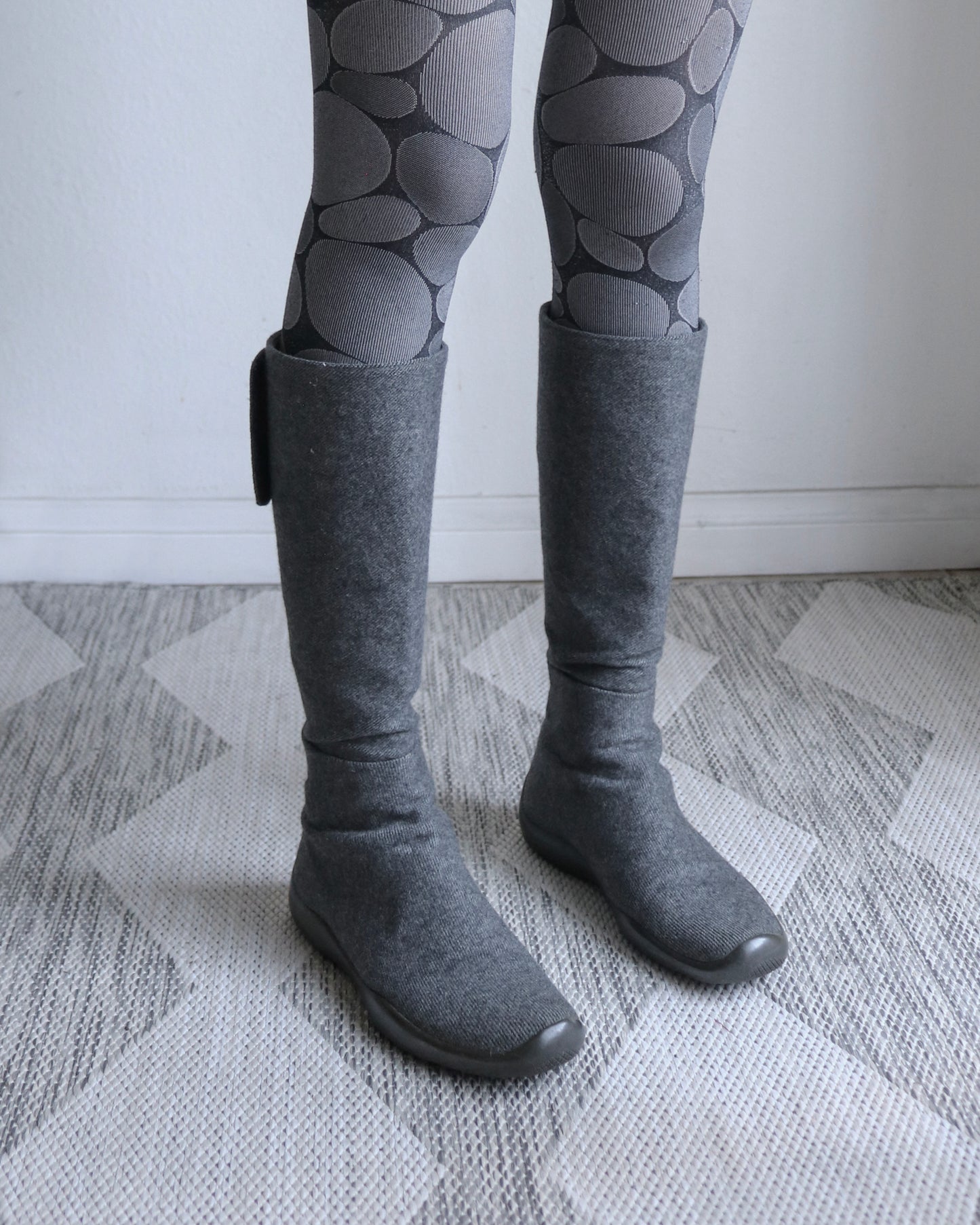 00s Prada wool twill knee high boots – Size 37