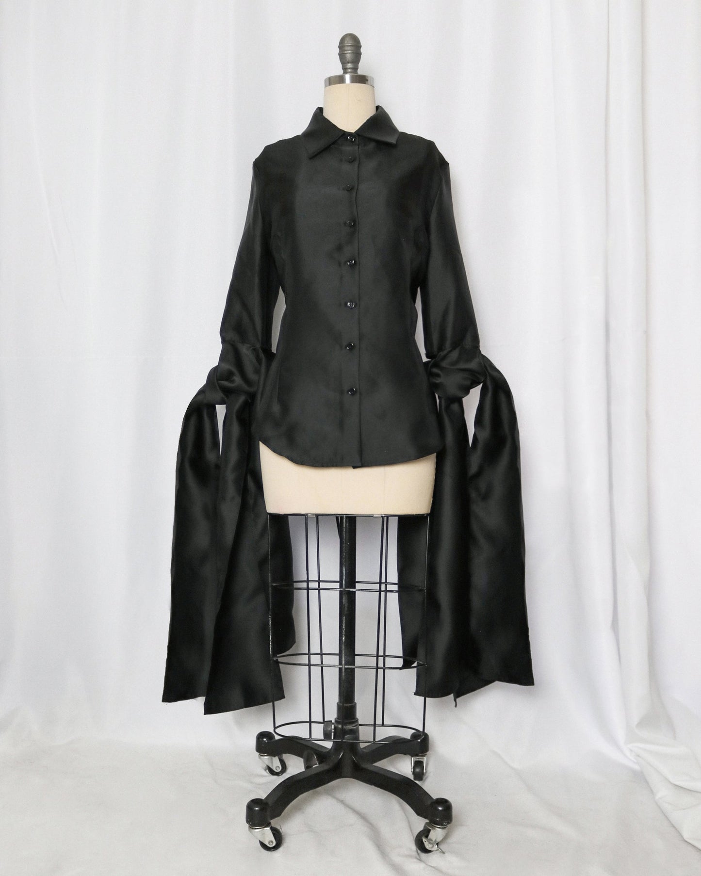 'Aether' tie-sleeve button shirt