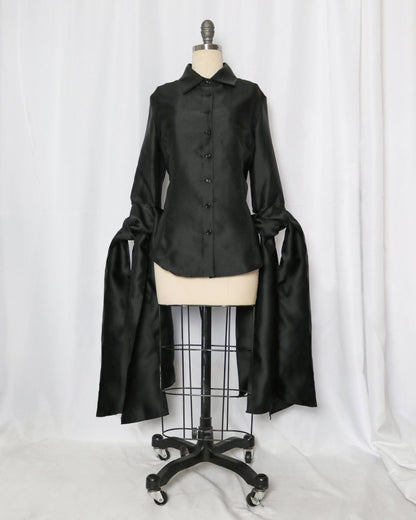 'Aether' tie-sleeve button shirt