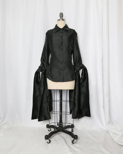 'Aether' tie-sleeve button shirt