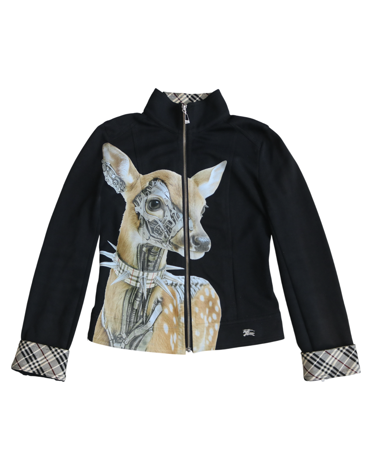 reworked Burberry high neck jacket - Size 38