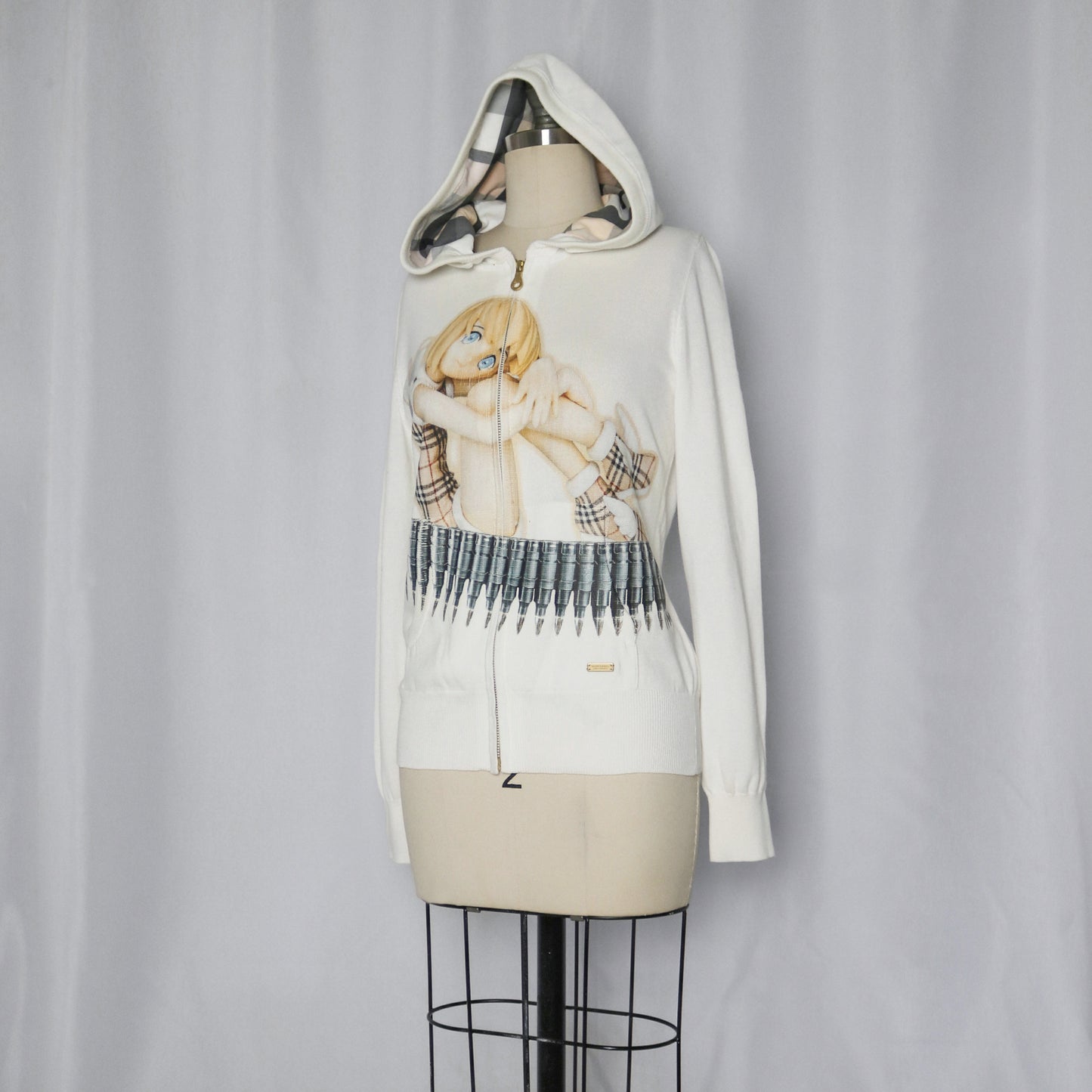 reworked Burberry knit hoodie - Size 38