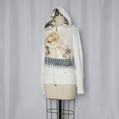 reworked Burberry knit hoodie - Size 38