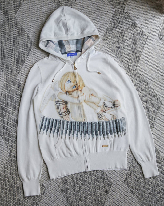 reworked Burberry knit hoodie - Size 38