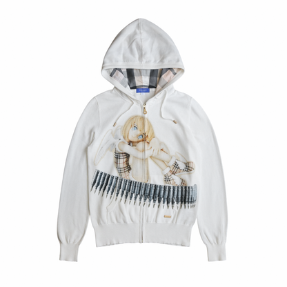 reworked Burberry knit hoodie - Size 38