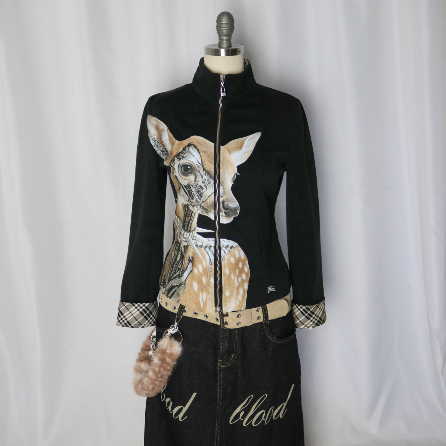 reworked Burberry high neck jacket - Size 38