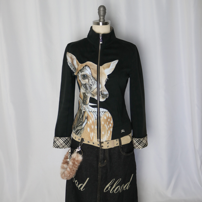 reworked Burberry high neck jacket - Size 38